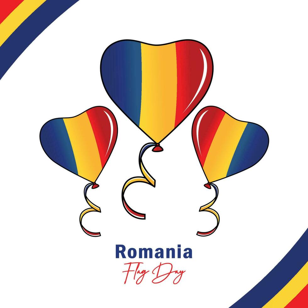 Romania flag day design in balloons flag colors vector