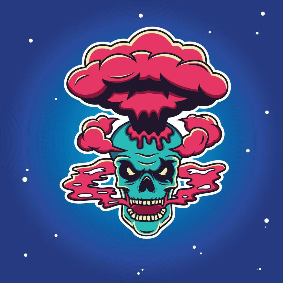 skull logo with a blast vector