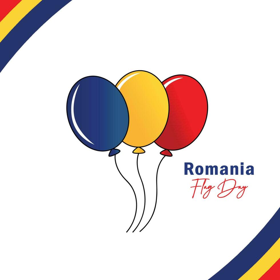 Romania flag day design in balloons flag colors concept vector