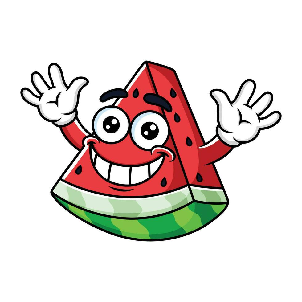Cartoon watermelon expression is full of hope vector