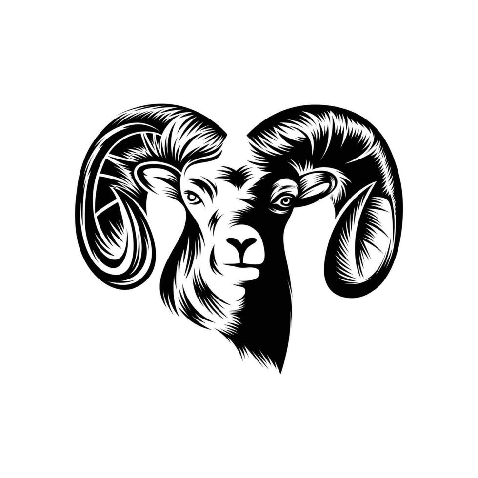 Animal Goat Head Logo in white background vector