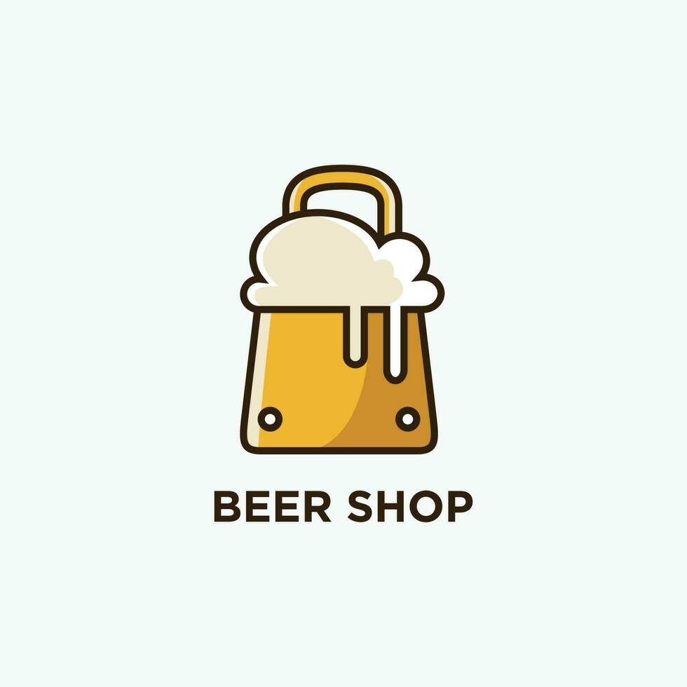 original beer logo design with a combination of bag and beer vector