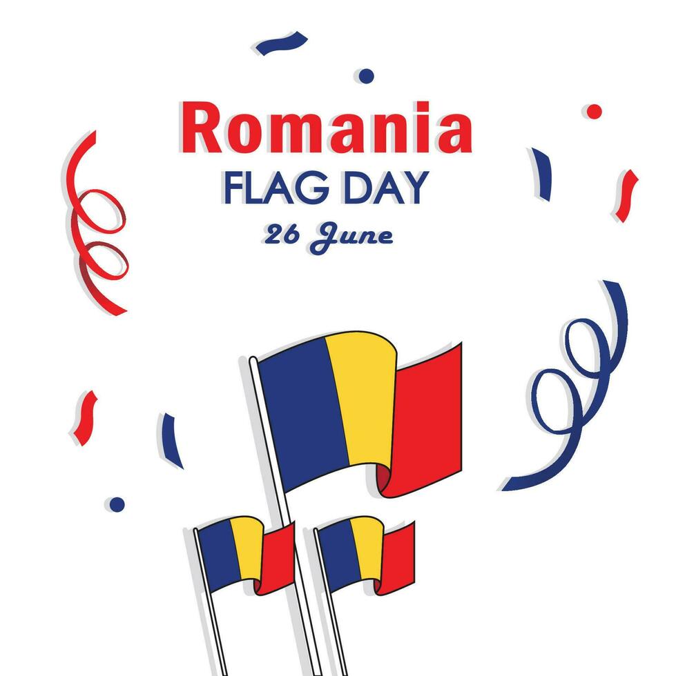 Romania national flag design on white background vector