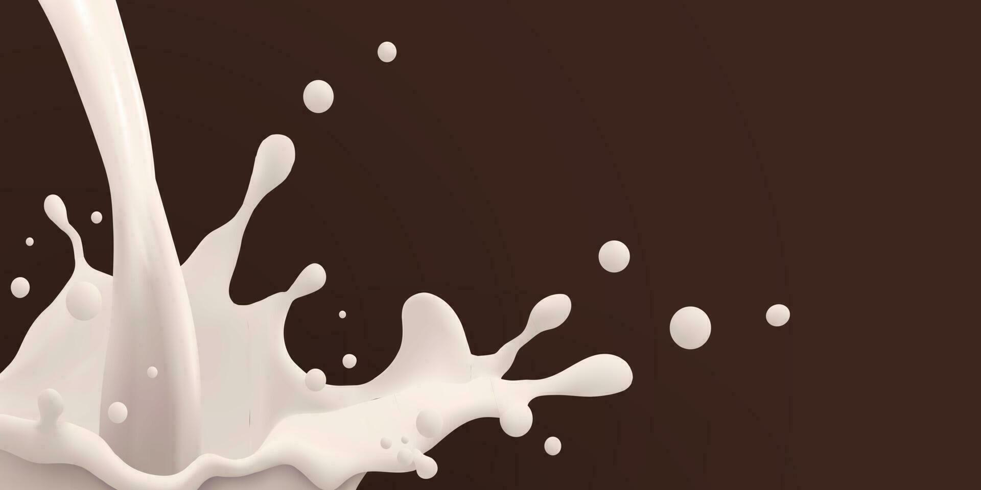 Milk jet background, milky splash, vector realistic liquid white splash on isolated background. 3d illustration.