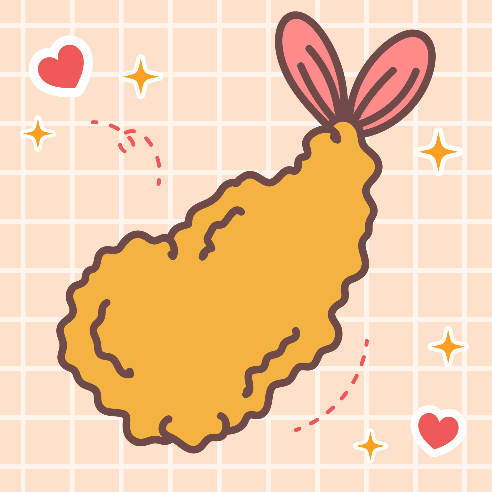 Kawaii Japanese Bento Box Tempura Prawn | Sticker