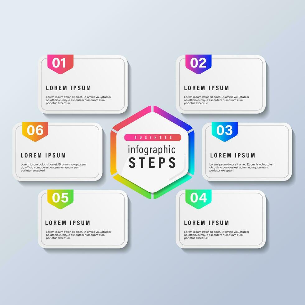 modern business infographic steps template background design vector