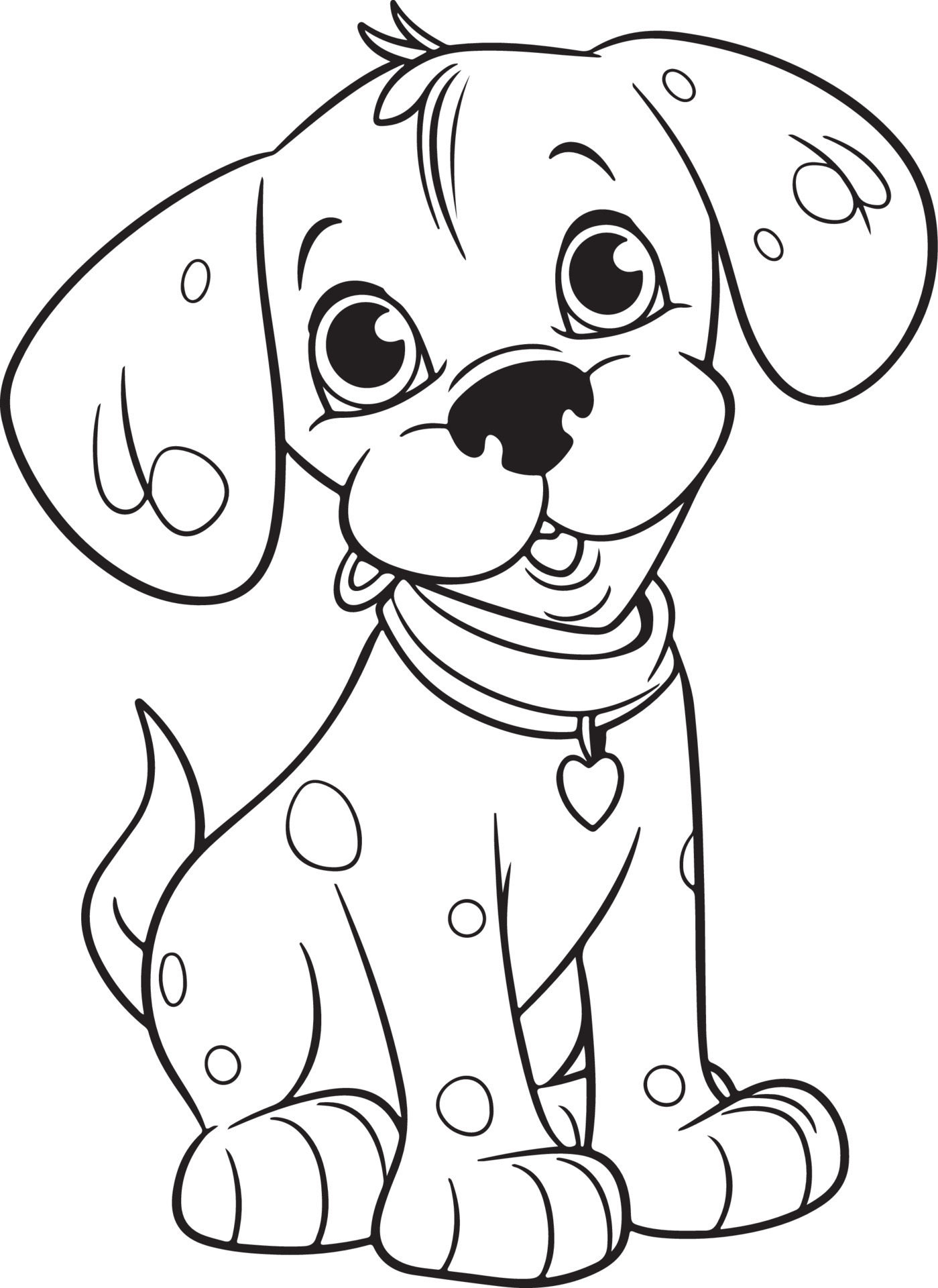 Dog Coloring Page, Dog Character For Coloring Book 24053940 Vector Art ...