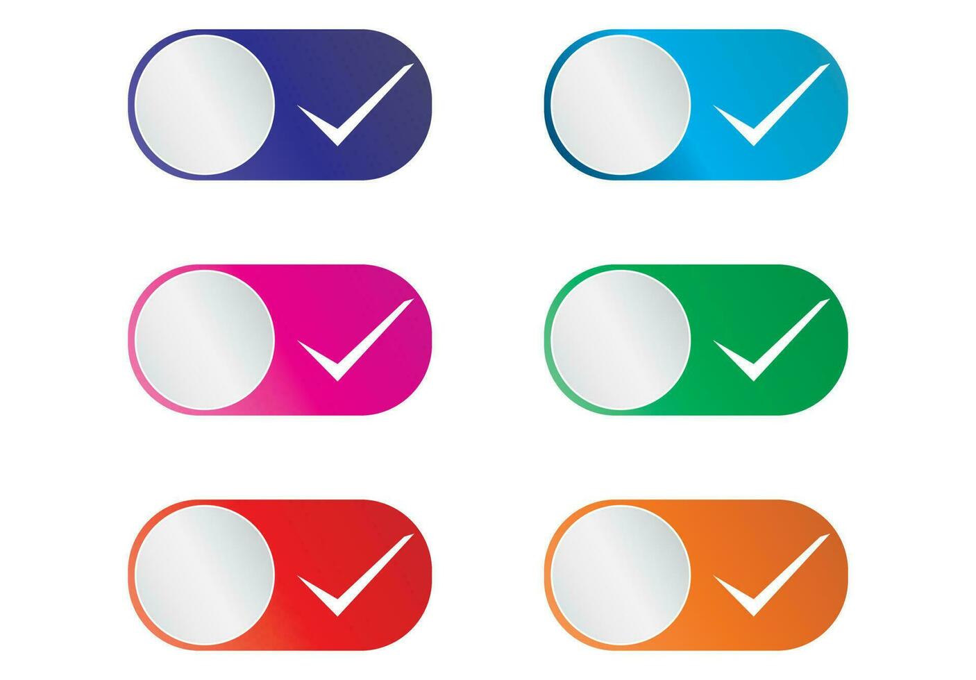 Check and marks button set vector