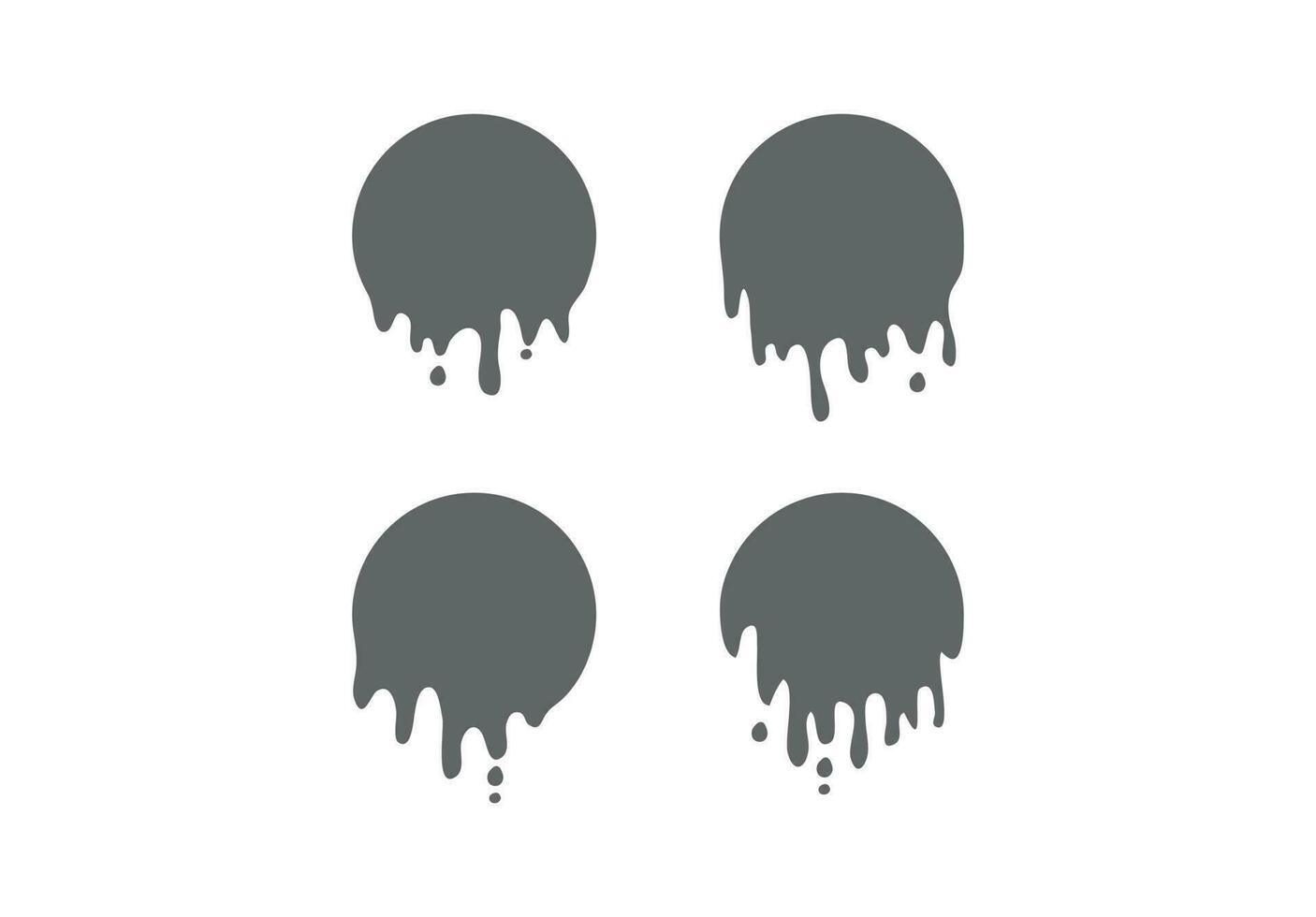 Paint drip sticker circle label vector illustration on background