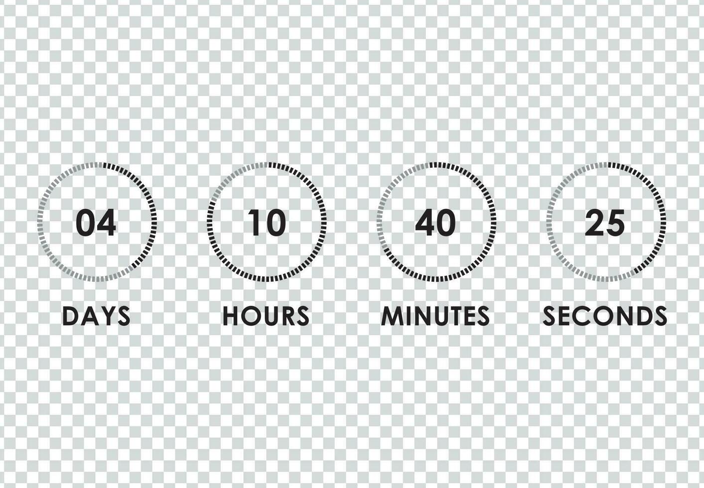 Countdown circle clock counter timer vector illustration on background