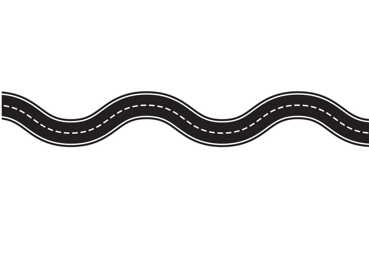 Winding road  asphalt design template on Vector illustration white background