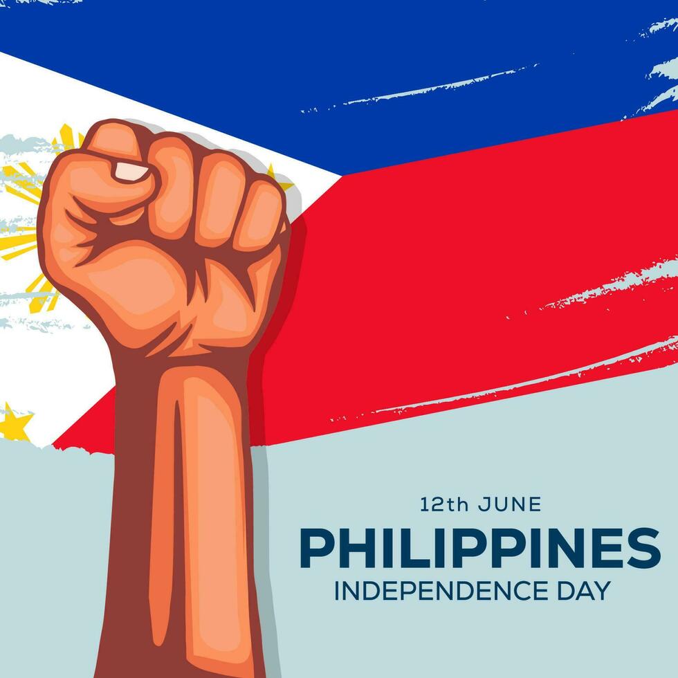 vector Filipinas independencia día diseño ilustración con mano