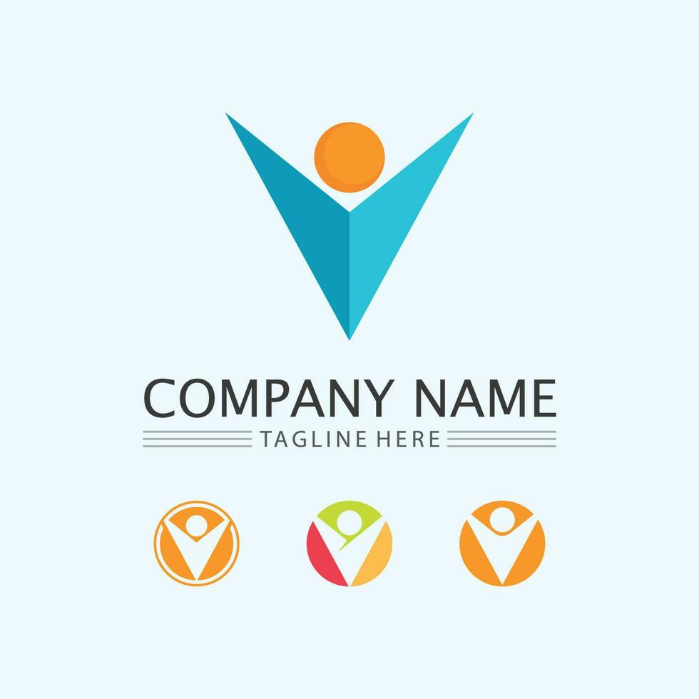 Abstract people logo design.fun people,healthy people,sport,community people symbol vector illustration