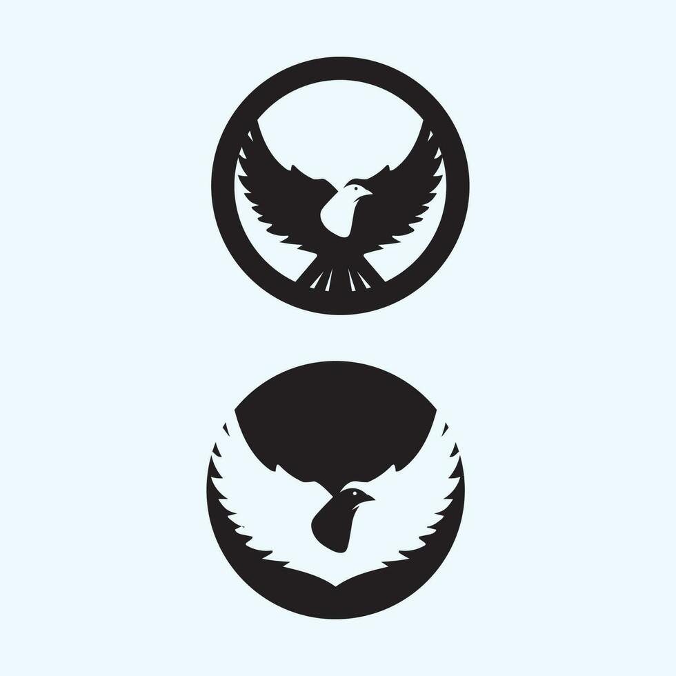 Ilustración de vector de plantilla de icono de paloma de ala de pájaro