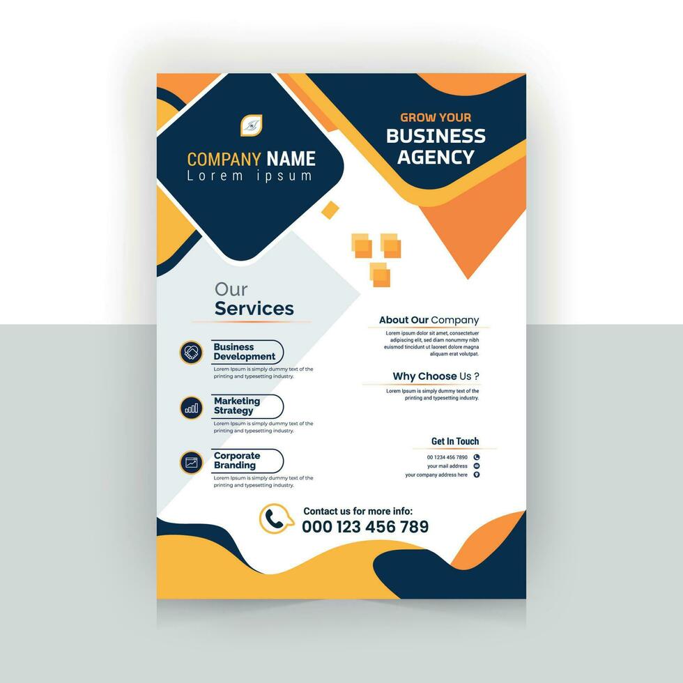 Corporate business flyer poster pamphlet brochure. Modern creative flyer Design. Business A4 print brochure template vector. real state business presentation. vector