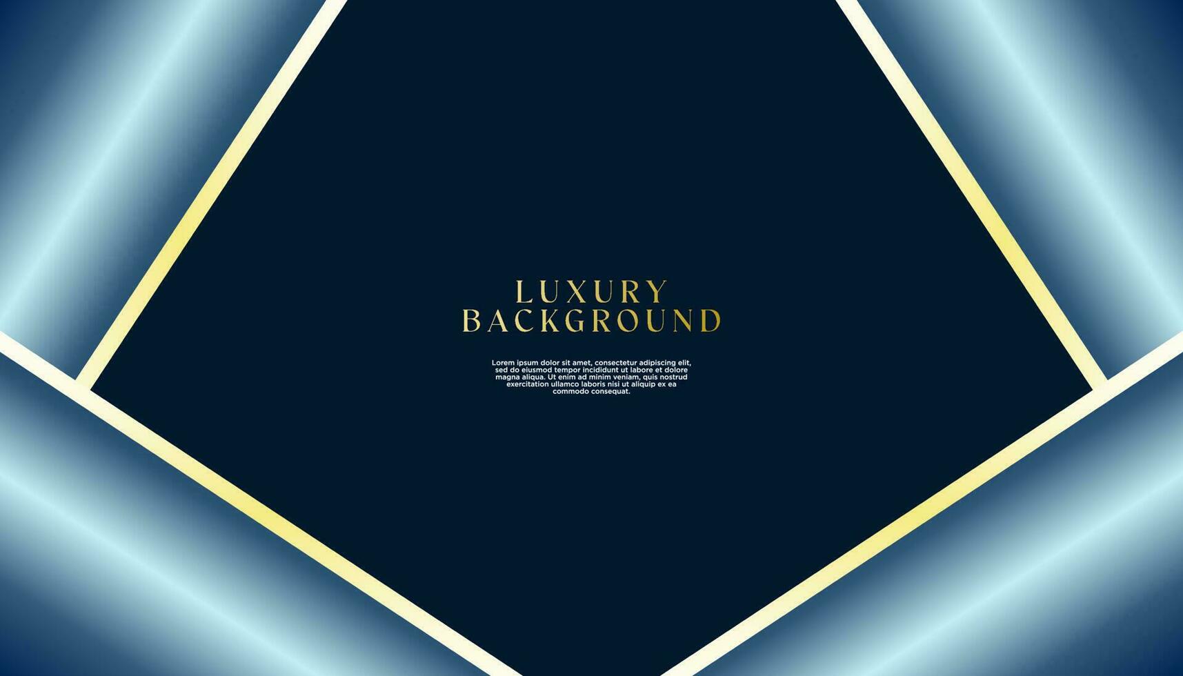Dark blue curve shape abstract template. Premium luxury background with curve shapes and golden lighting lines on white background. Luxurious and elegant design. Perfect for posters, covers vector