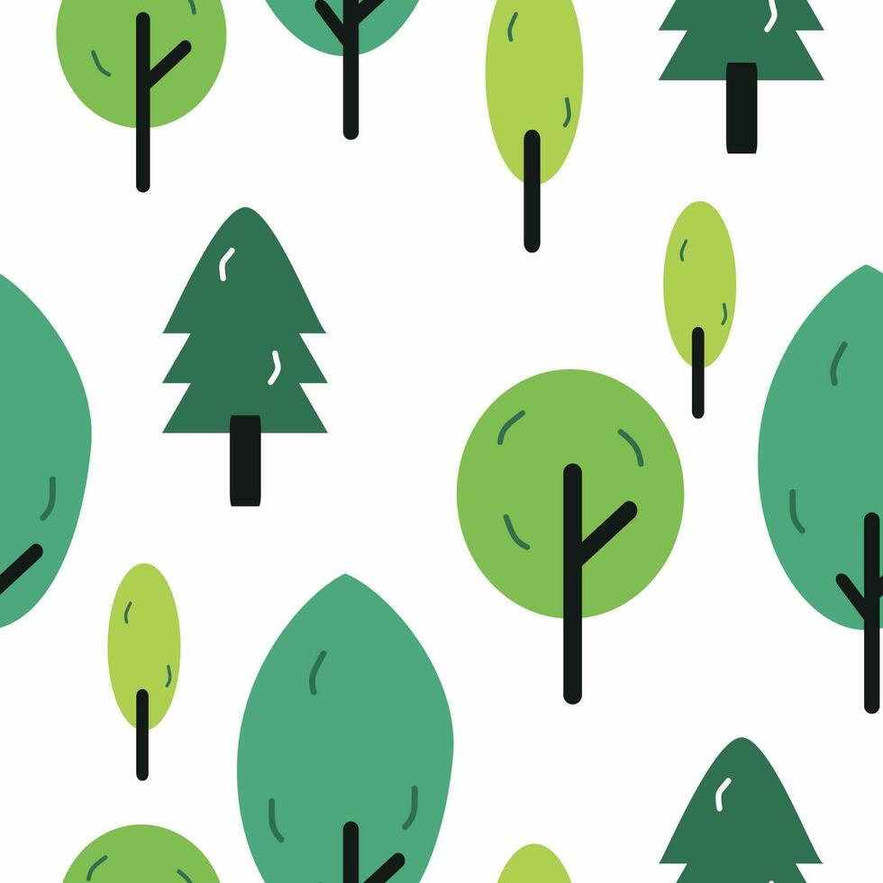 Cute nature tree cartoon pattern. pattern for kids vector