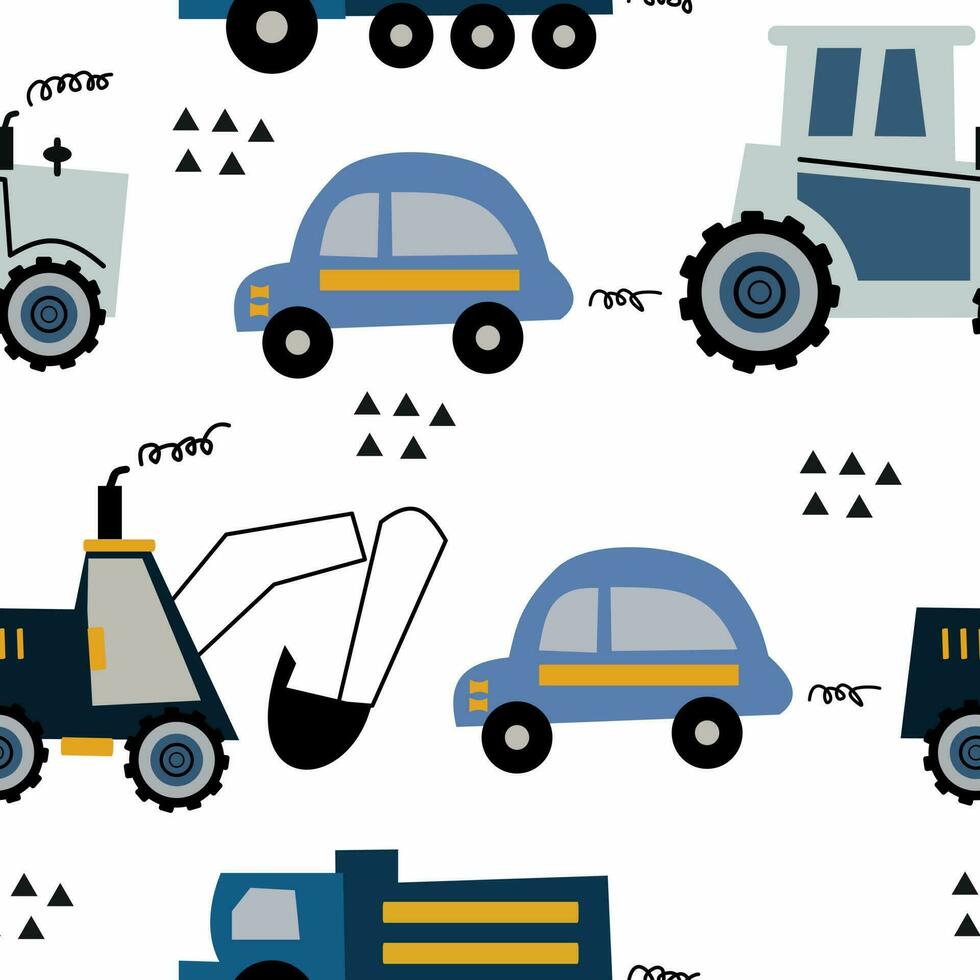 Cute car childern pattern vector