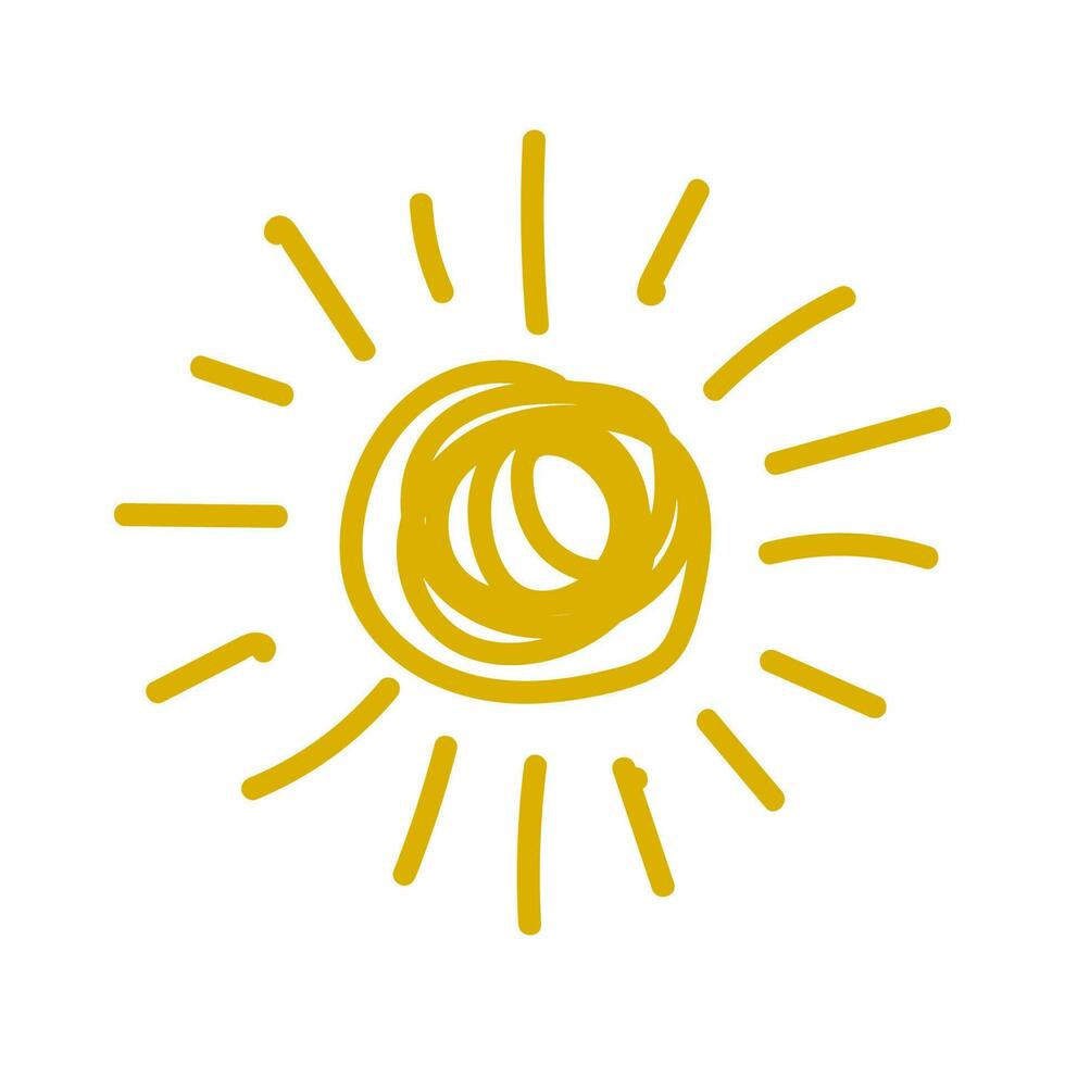 sun shaped simple hand stroke icon vector