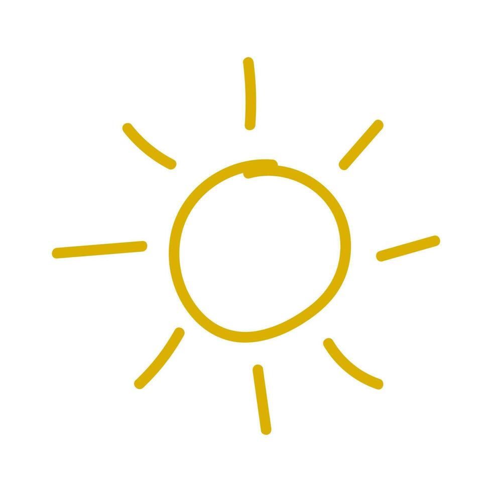 sun shaped simple hand stroke icon vector