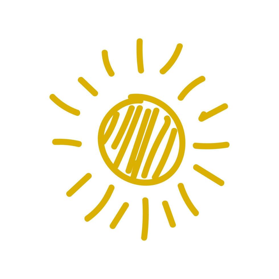 sun shaped simple hand stroke icon vector