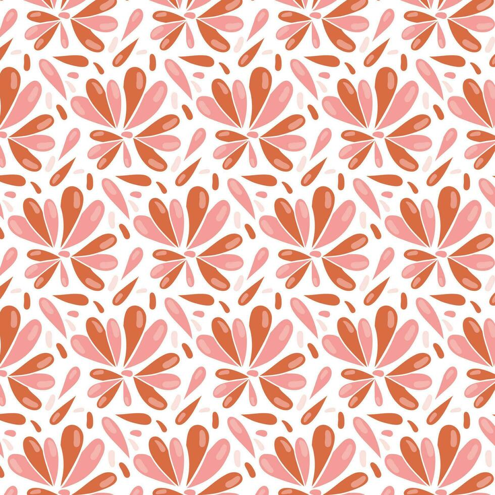 Seamless floral pattern. Cute retro textures. Flowers and dots for fabric, paper, packaging design. vector