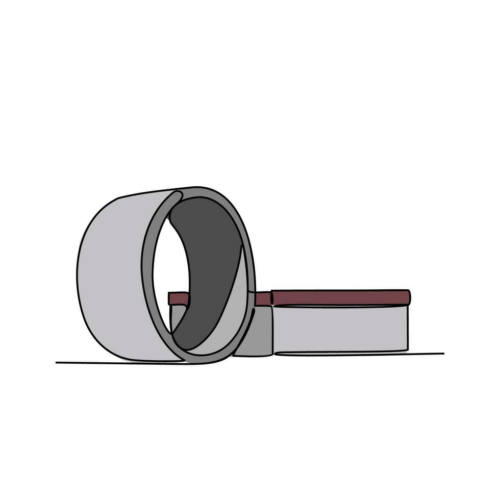 RCC Pipe at industrial power plant in continuous line art drawing style. design with Minimalist black linear design isolated on white background. Vector illustration