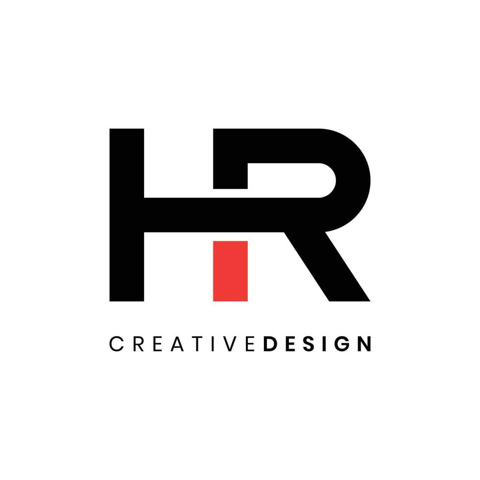 Creative modern simple letter HR logo design vector