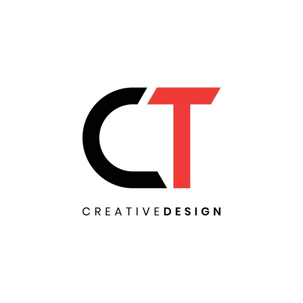 Modern minimalist letter CT logo design vector. Simple initial CT logo concept vector