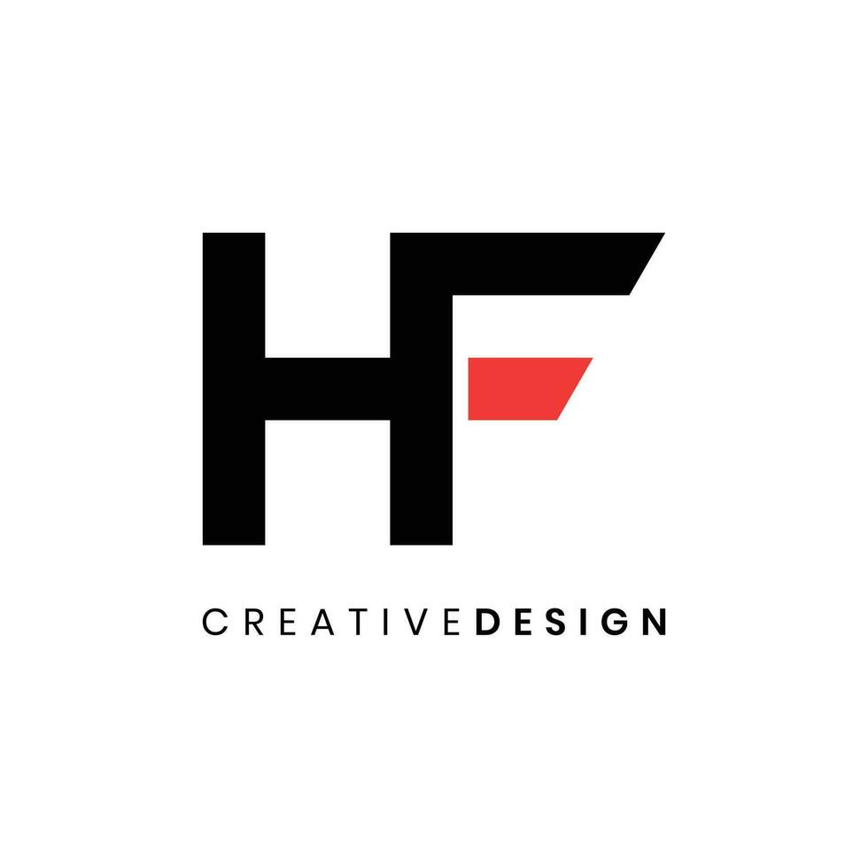 Creative modern minimalist letter HF logo design vector