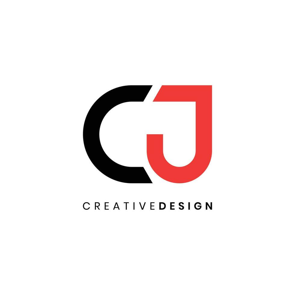 Modern simple letter CJ logo design vector illustration