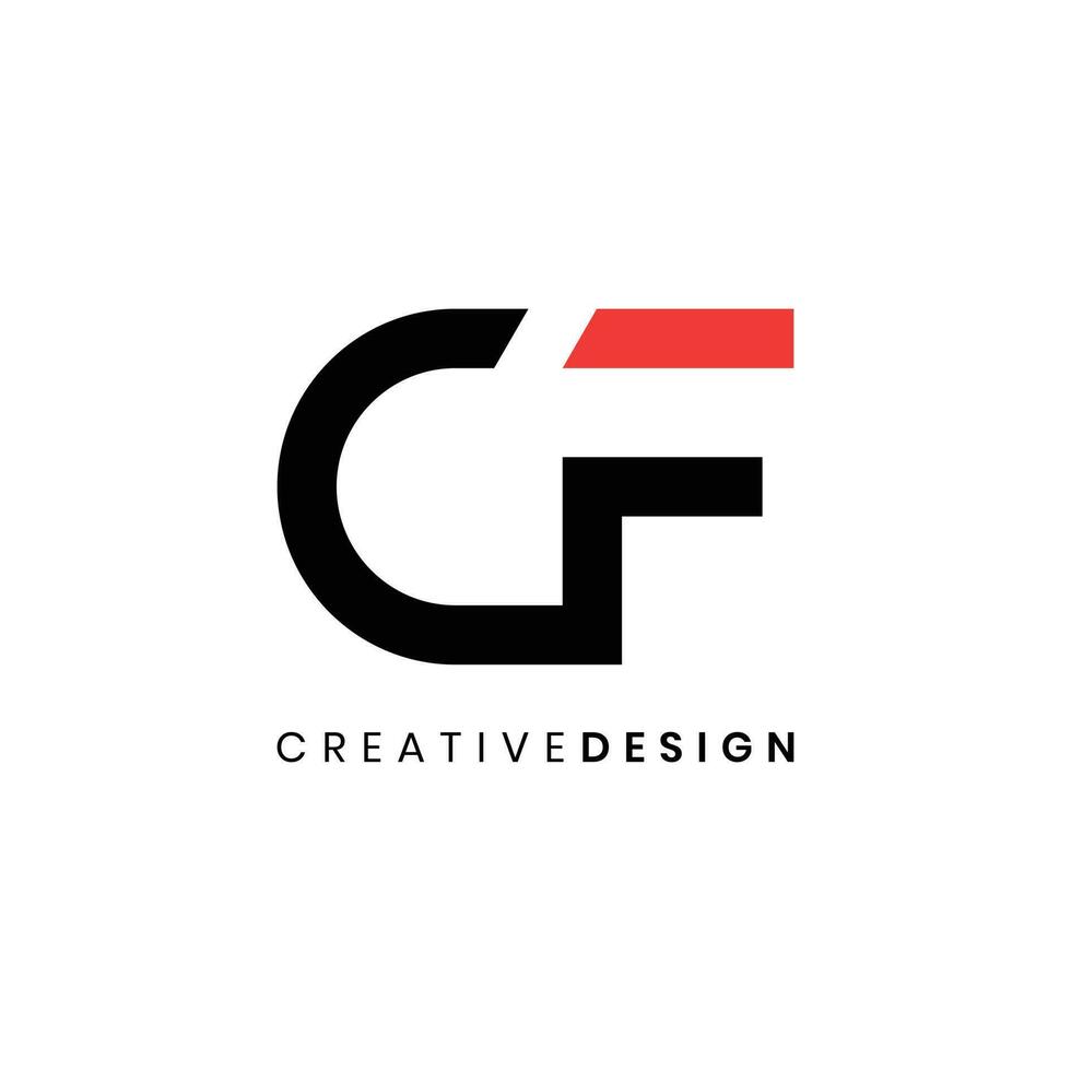 Modern abstract letter CF logo design vector