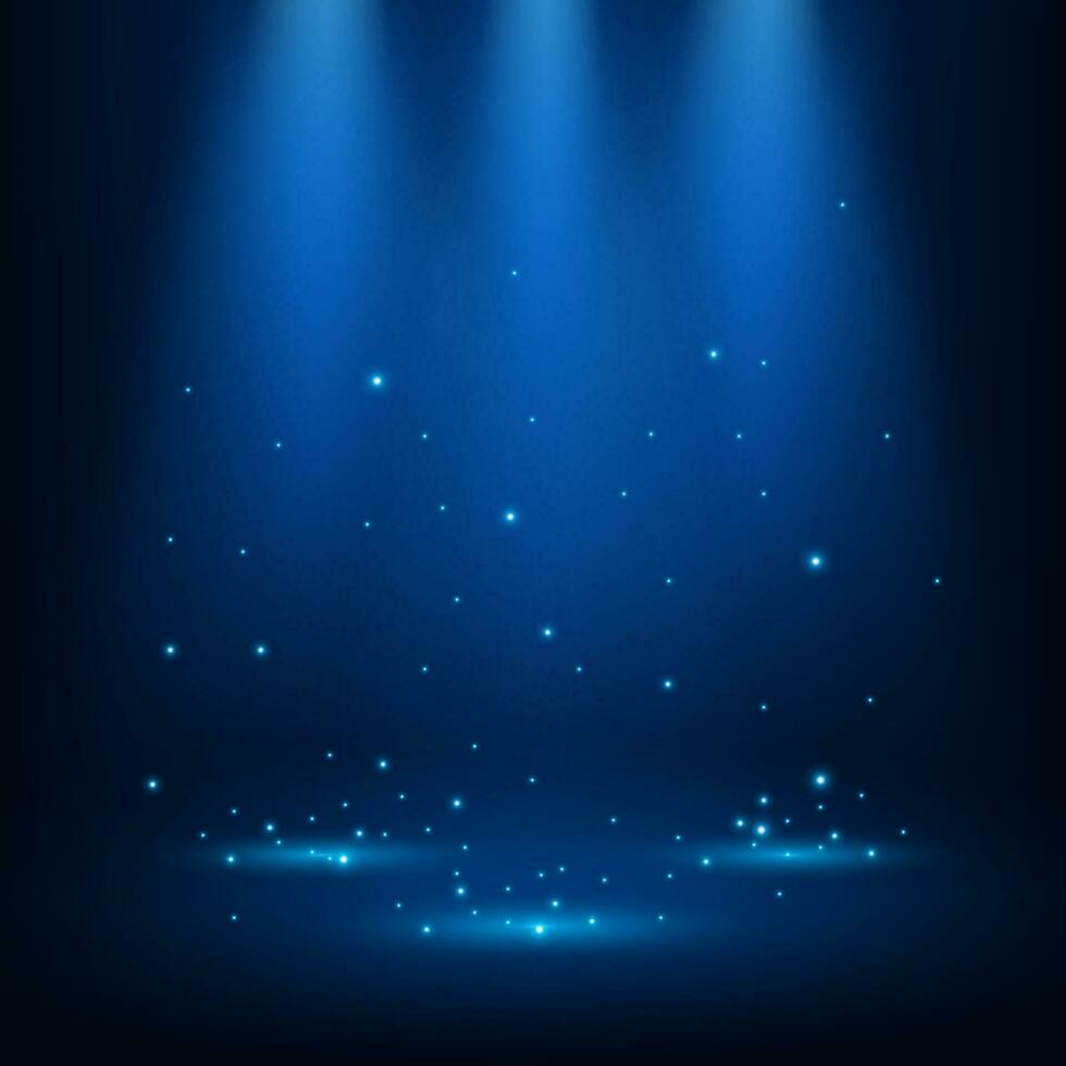 Blue spotlights shining with sparkles, Vector Illustration