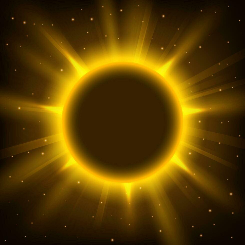 Golden lights rounded background, Vector Illustration