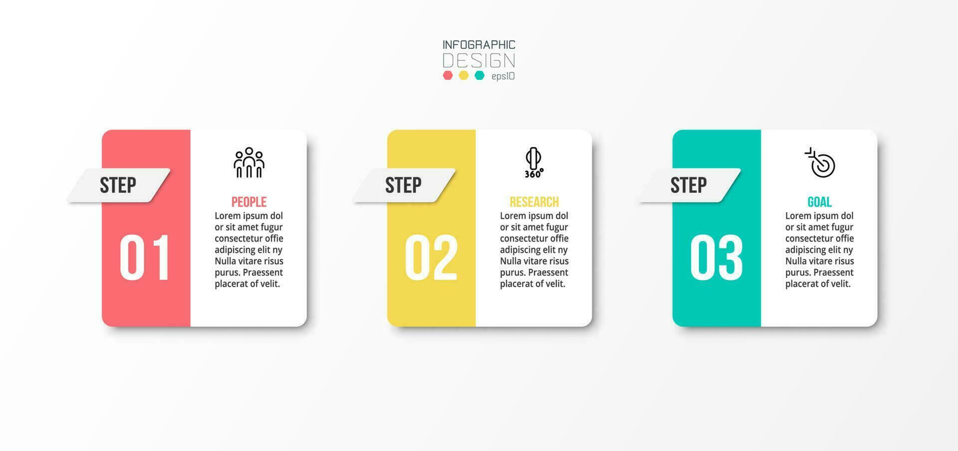 Infographic template business concept with step. vector