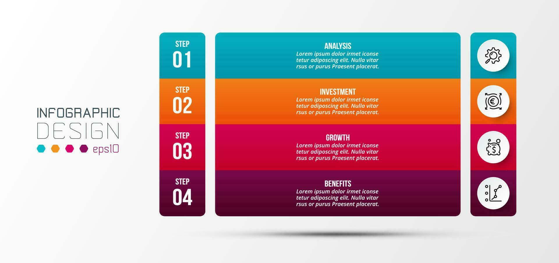 Infographic template business concept with workflow. vector