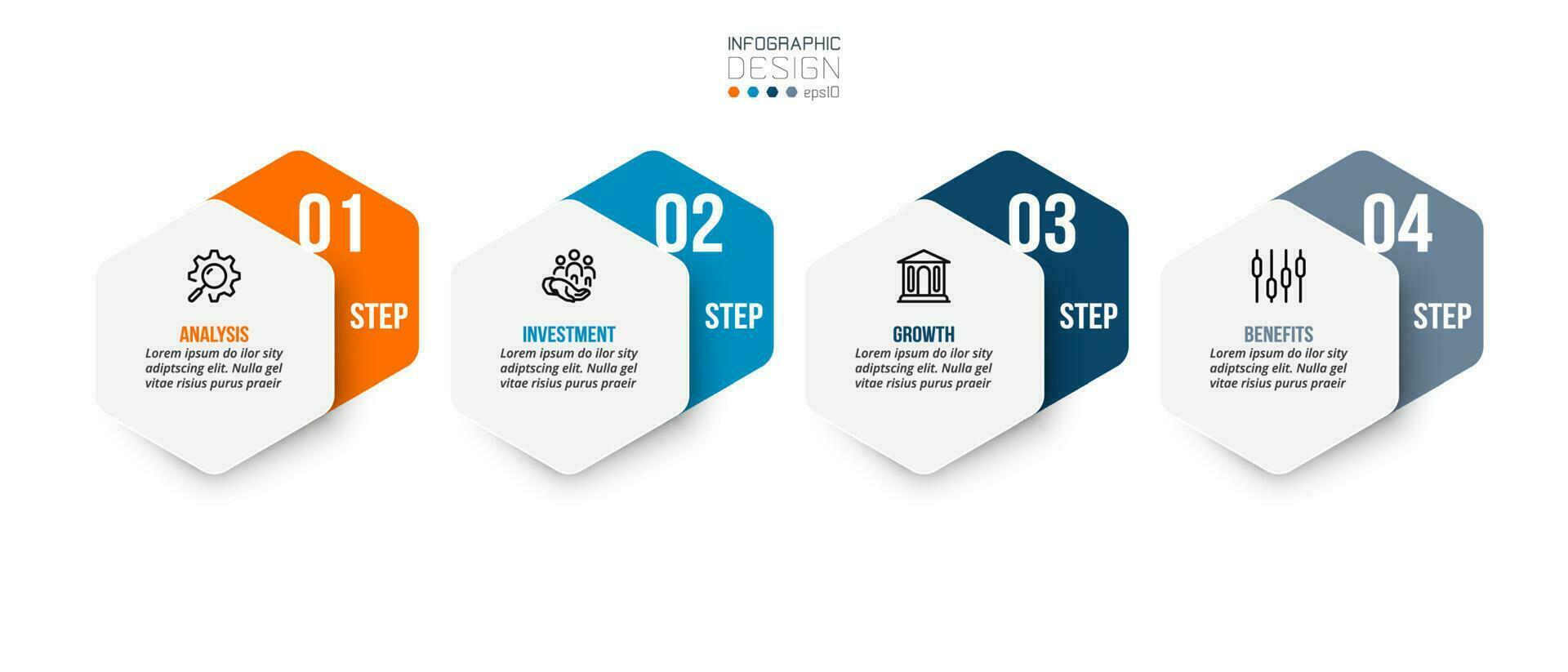 Infographic template business concept with step. vector