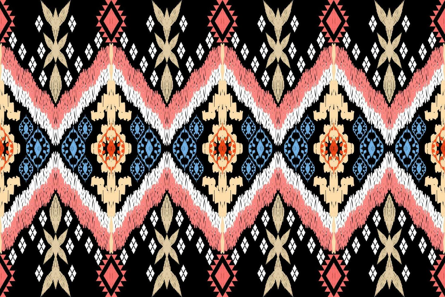 Ethnic Figure aztec embroidery style. Geometric ikat oriental traditional art pattern.Design for ethnic background,wallpaper,fashion,clothing,wrapping,fabric,element,sarong,graphic,vector illustration vector
