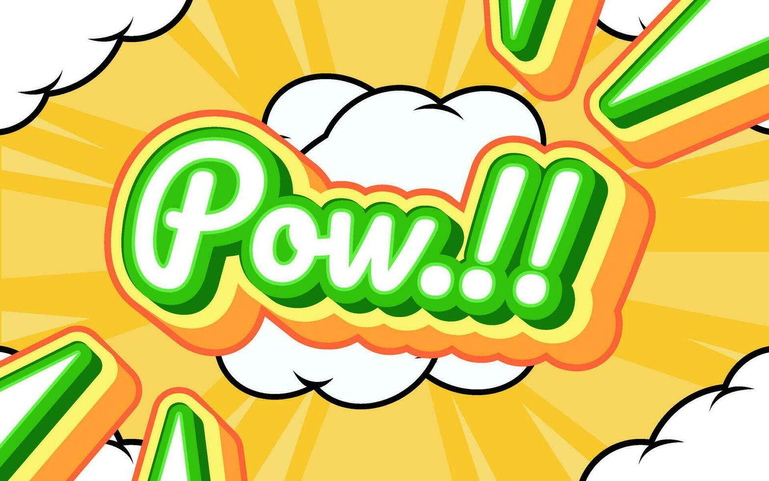 pow pop art comics background illustration design vector