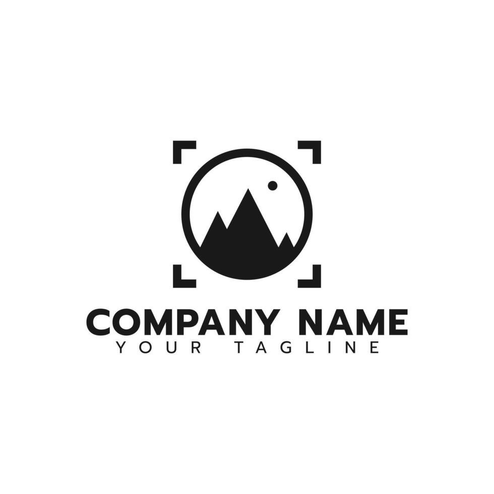 eps10 vector mountain or landscape photography logo design template isolated on white background