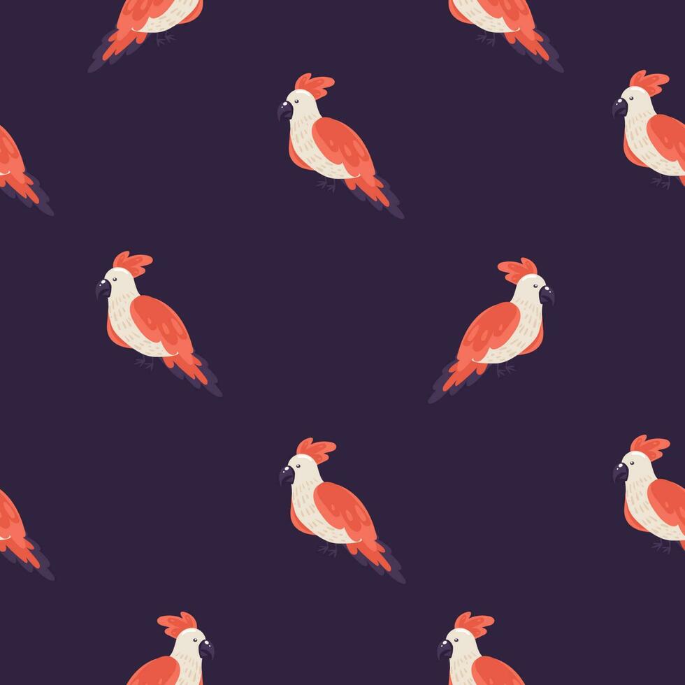 Tropical pattern with parrots and tropical leaves. Vector seamless texture. Trendy Illustration