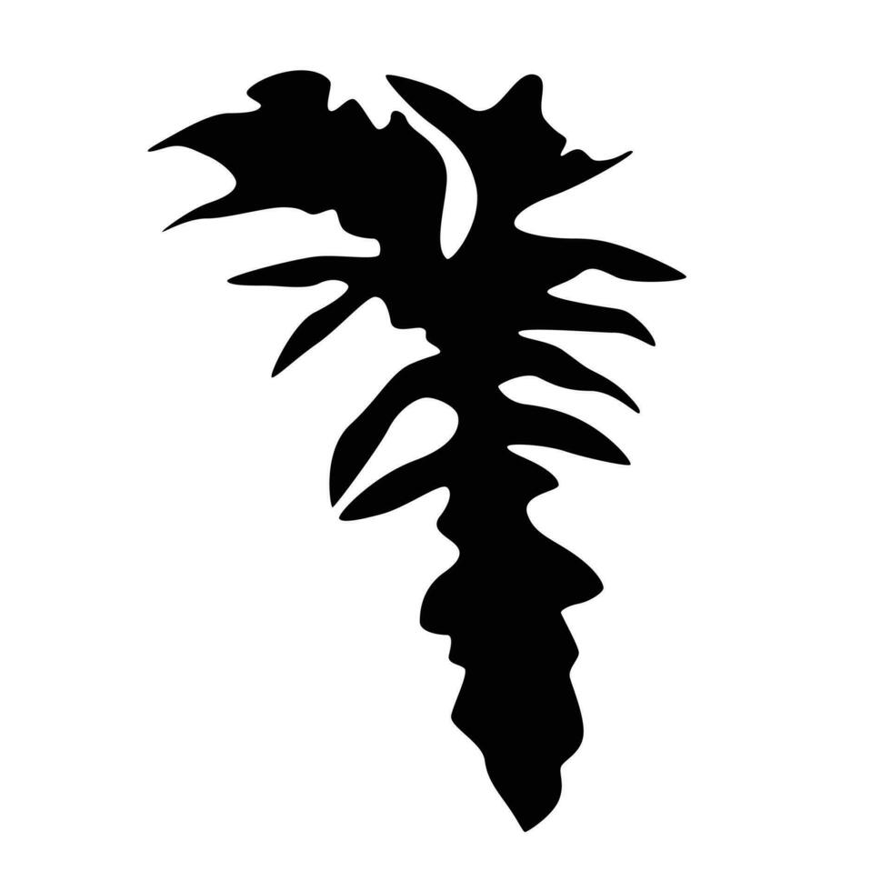 Tropical jungle Monstera leaf in simple black vector