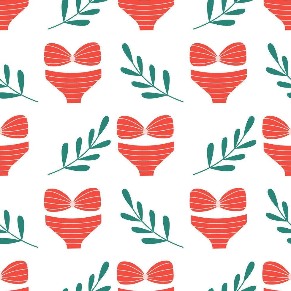 Womens bikini seamless pattern vector