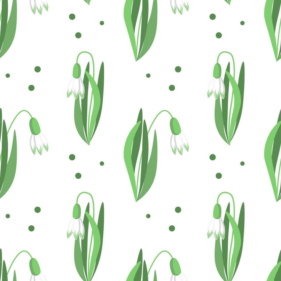 sin costura patrón, primavera flores de campanillas en un ligero antecedentes. imprimir, floral fondo, textil, vector