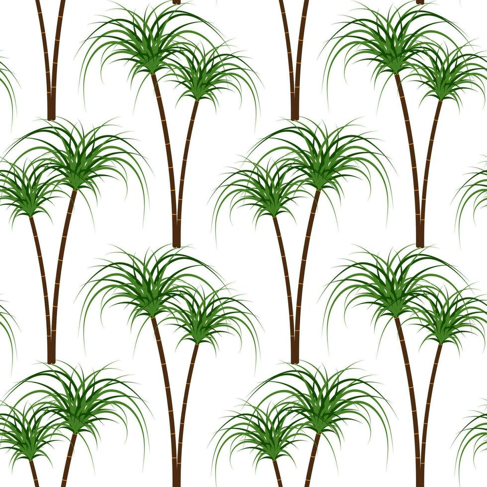 Seamless pattern, tropical bamboo branches on a white background. Print, background, textile, wallpaper, vector