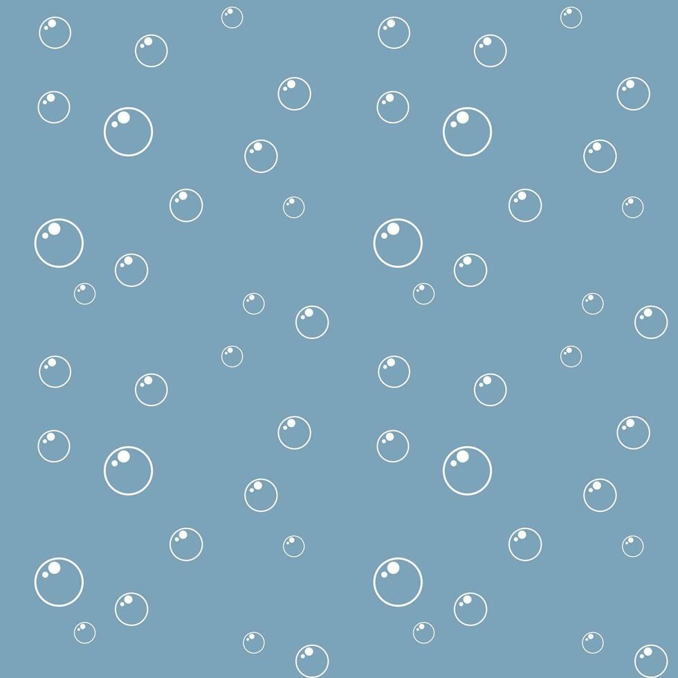 Seamless pattern, bubbles on a blue background. Sea water background, print, textile, wallpaper, vector