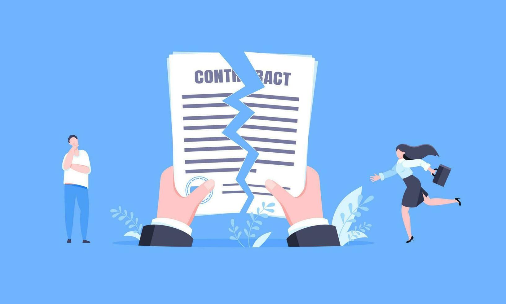 Contract cancellation business concept. vector