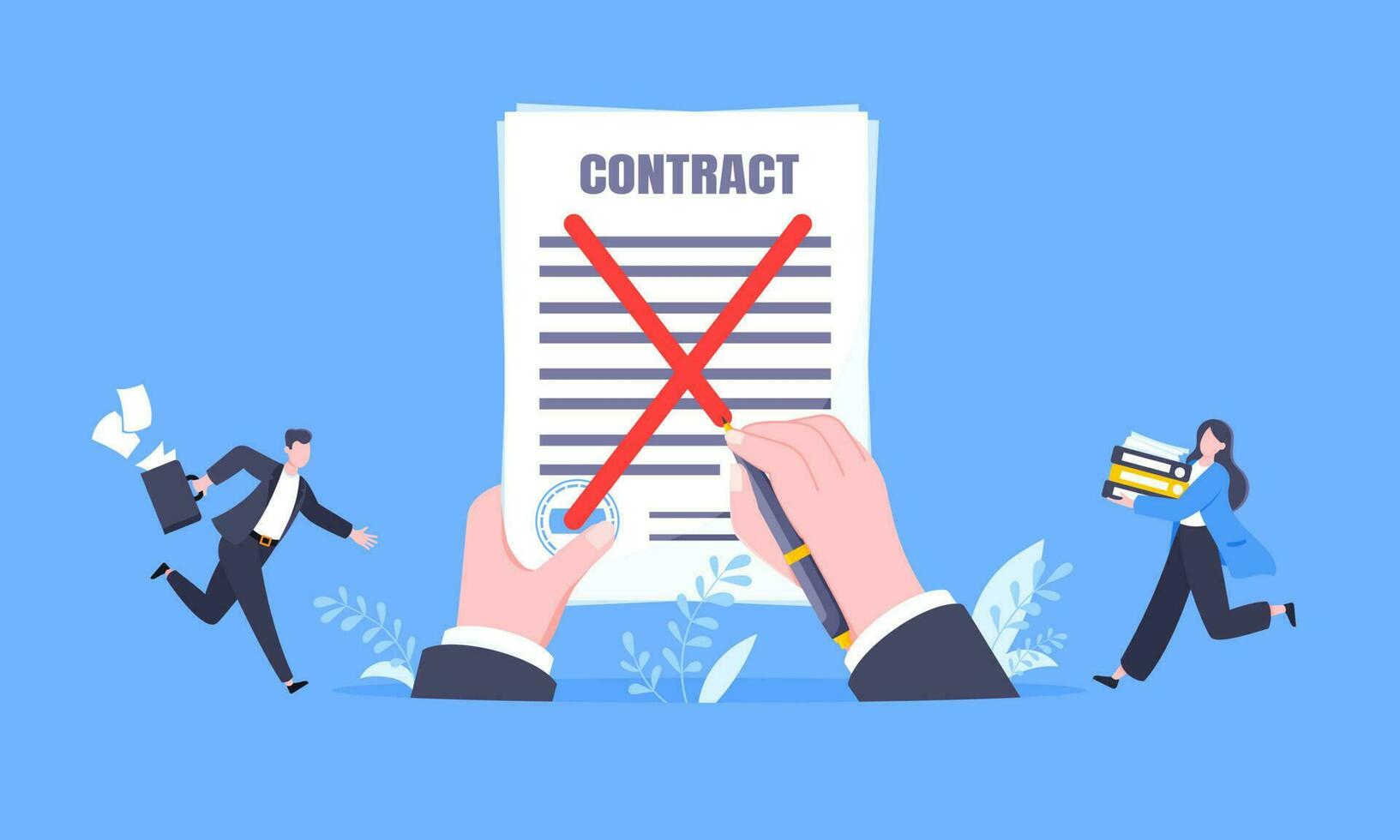 Contract cancellation business concept. vector