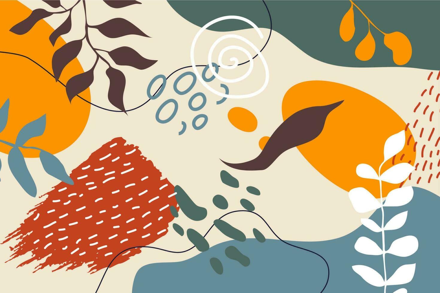 Unusual abstract background in modernist style. Abstract organic shapes inspired by impressionism vector