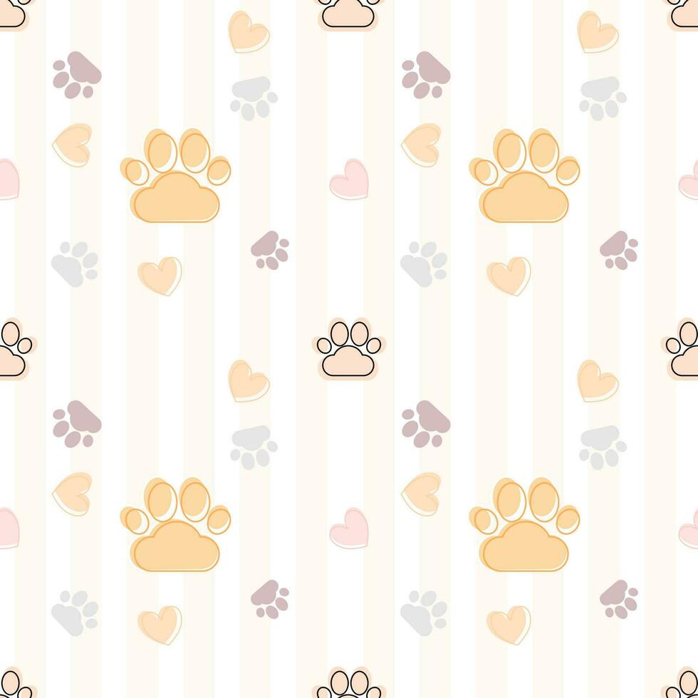 Seamless pattern of cat paws vector
